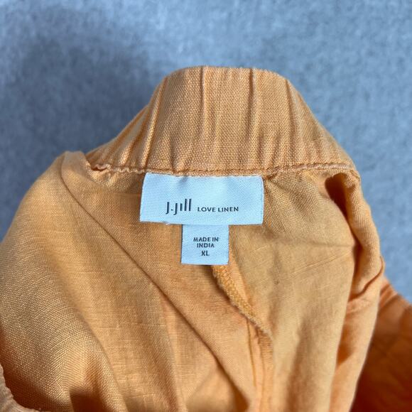 J. Jill Love Linen Orange High Waisted Wide Leg Crop Pants Size XL - Picture 12 of 13